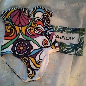Sheilay ~ One piece Vibrant colors Bathing Suit ~ NEW